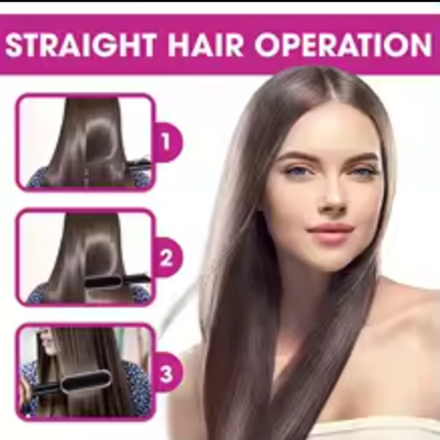 2-in-1 Hair Straightener Brush – Fast Heating & Anti-Frizz Styling"