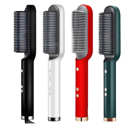 2-in-1 Hair Straightener Brush – Fast Heating & Anti-Frizz Styling"