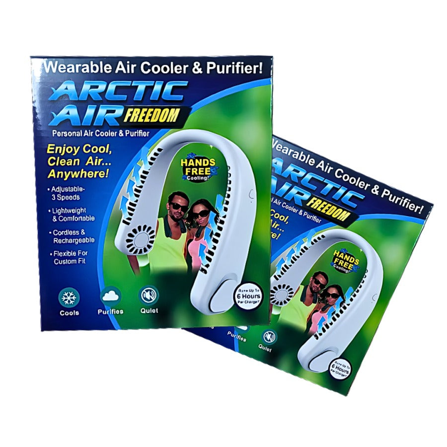 Wearable Neck Fan & Air Purifier | Arctic Air Freedom | USB Rechargeable 3-Speed Personal Cooler for Indoor & Outdoor Use | Random Color