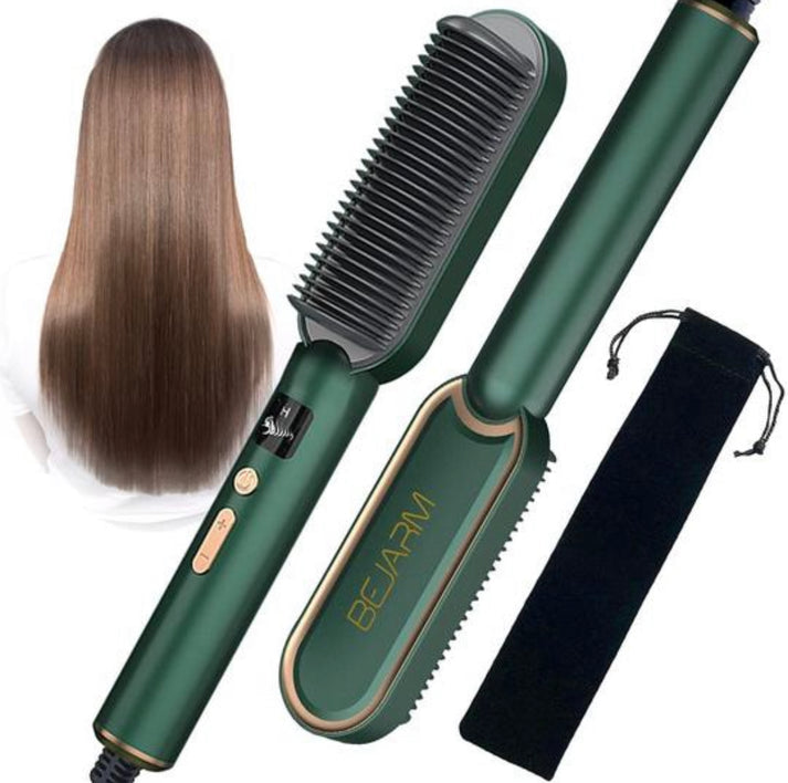 2-in-1 Hair Straightener Brush – Fast Heating & Anti-Frizz Styling"